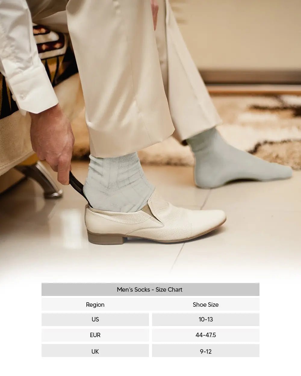 Vittorio Farina Men's Ribbed Shear Nylon Anklet Dress Socks - Suits You Sir - Ivory - 12
