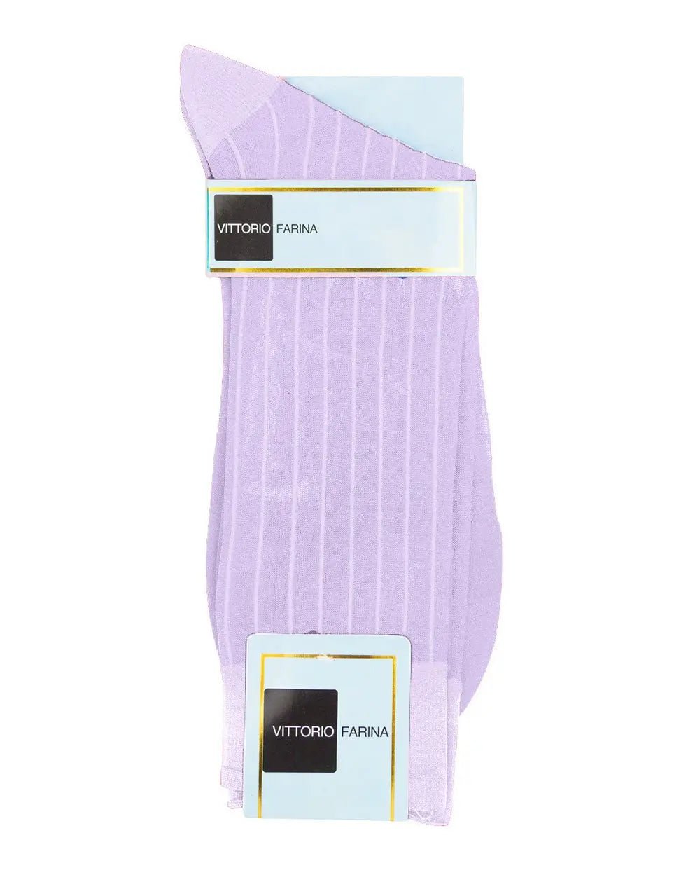 Vittorio Farina Men's Ribbed Shear Nylon Anklet Dress Socks - Suits You Sir - Lavender - 12