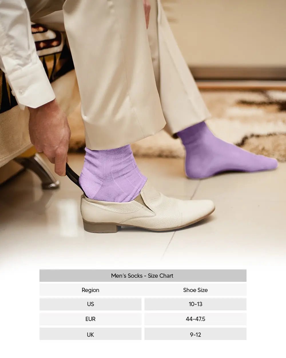 Vittorio Farina Men's Ribbed Shear Nylon Anklet Dress Socks - Suits You Sir - Lavender - 12