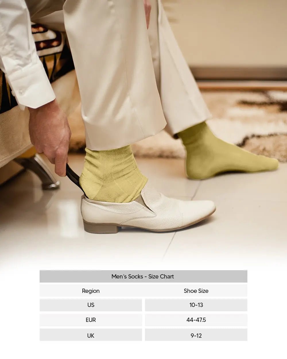 Vittorio Farina Men's Ribbed Shear Nylon Anklet Dress Socks - Suits You Sir - Maize - 12