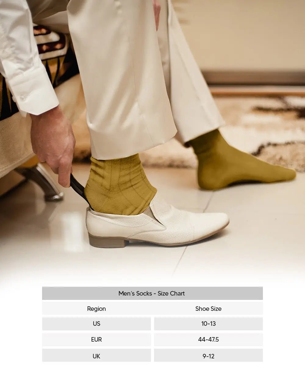 Vittorio Farina Men's Ribbed Shear Nylon Anklet Dress Socks - Suits You Sir - Mustard Yellow - 12