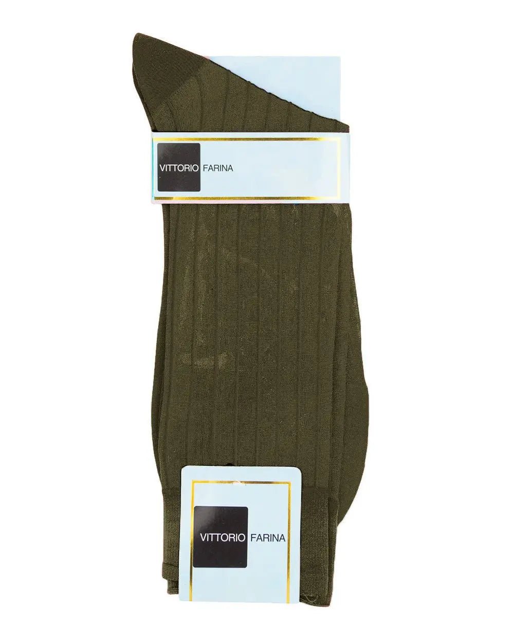 Vittorio Farina Men's Ribbed Shear Nylon Anklet Dress Socks - Suits You Sir - Olive Green - 12
