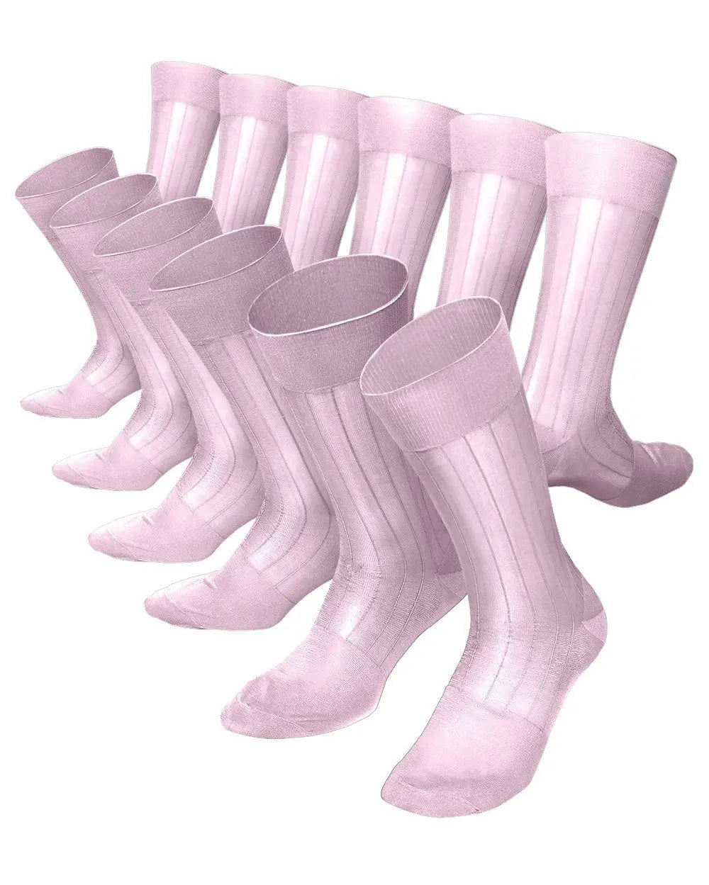 Vittorio Farina Men's Ribbed Shear Nylon Anklet Dress Socks - Suits You Sir - Pink - 12