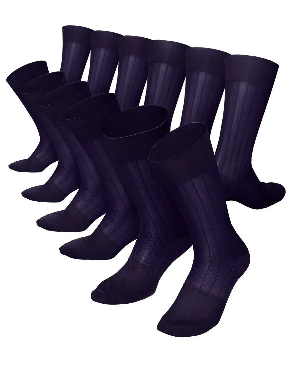 Vittorio Farina Men's Ribbed Shear Nylon Anklet Dress Socks - Suits You Sir - Purple - 12