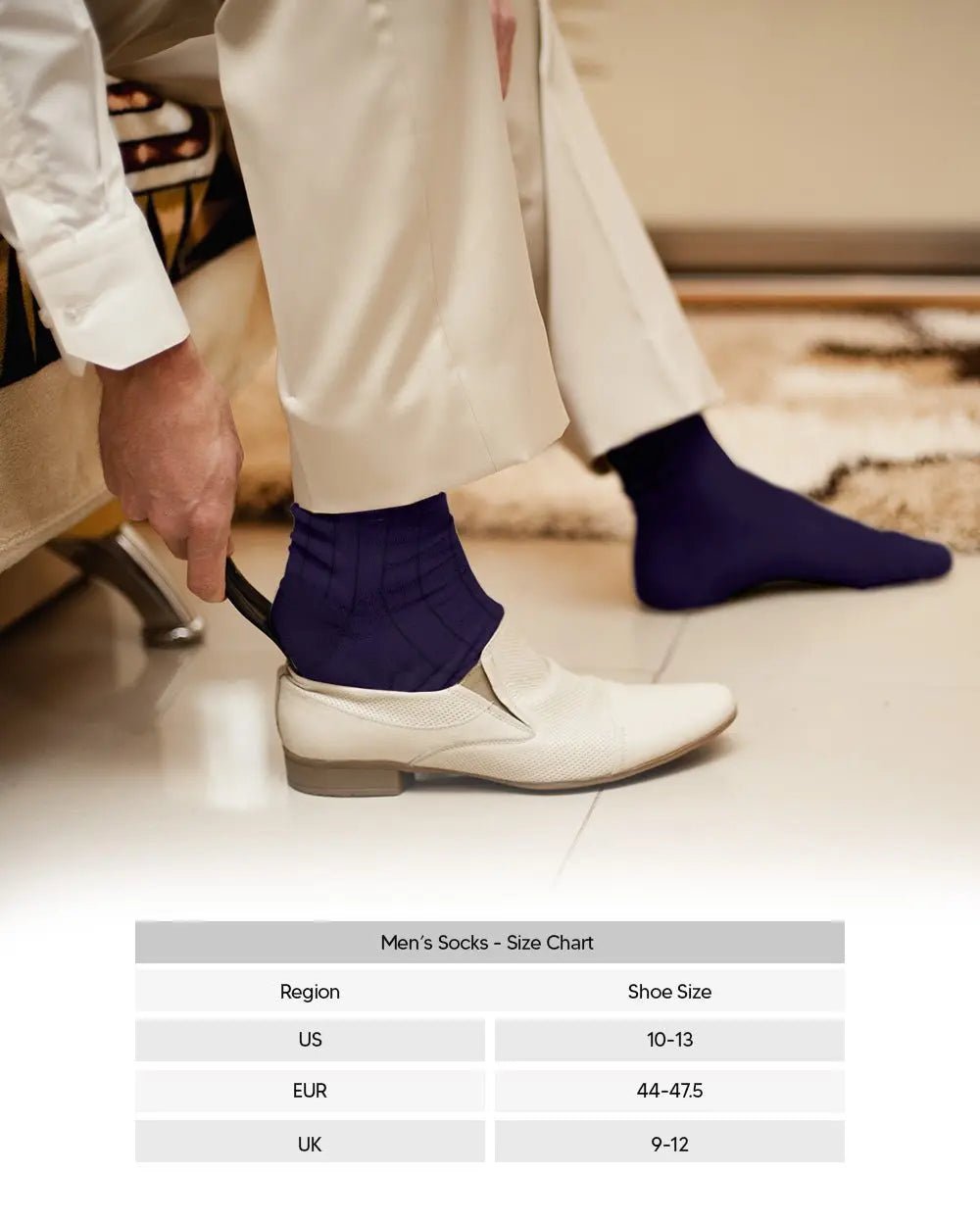 Vittorio Farina Men's Ribbed Shear Nylon Anklet Dress Socks - Suits You Sir - Purple - 12