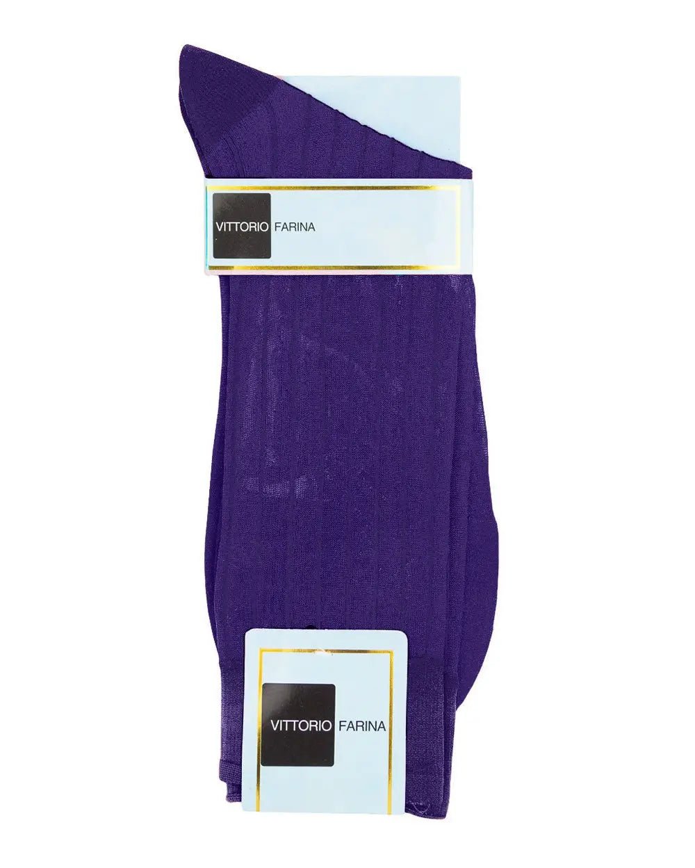 Vittorio Farina Men's Ribbed Shear Nylon Anklet Dress Socks - Suits You Sir - Purple - 12