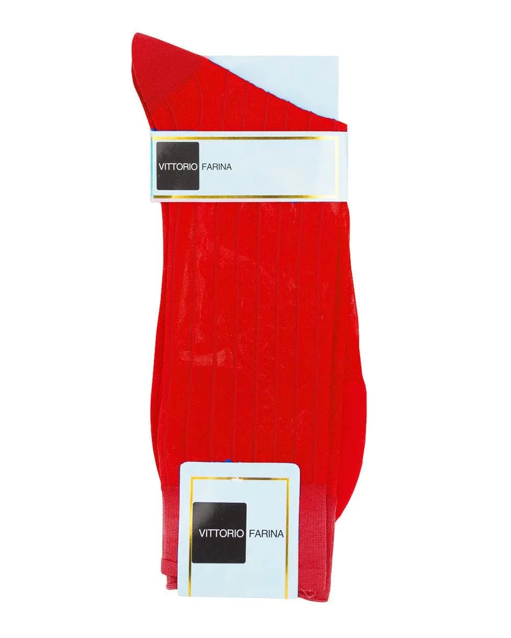 Vittorio Farina Men's Ribbed Shear Nylon Anklet Dress Socks - Suits You Sir - Red - 12