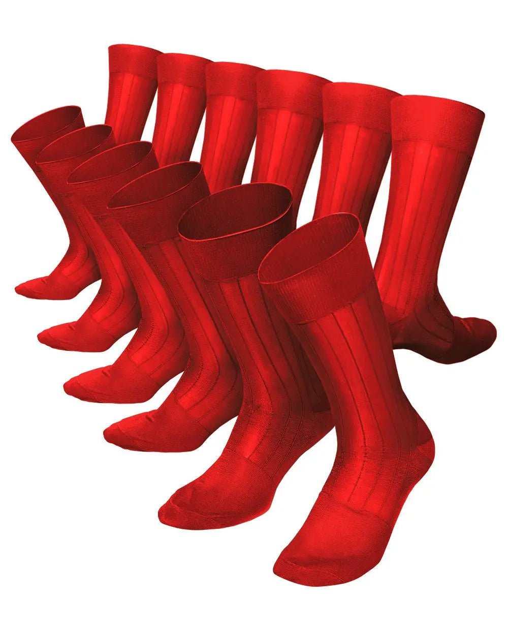 Vittorio Farina Men's Ribbed Shear Nylon Anklet Dress Socks - Suits You Sir - Red - 12