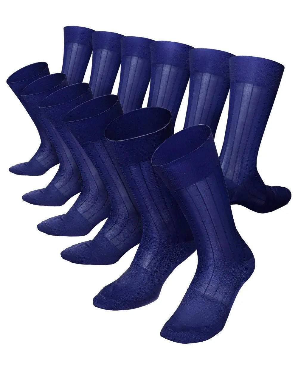 Vittorio Farina Men's Ribbed Shear Nylon Anklet Dress Socks - Suits You Sir - Royal Blue - 12