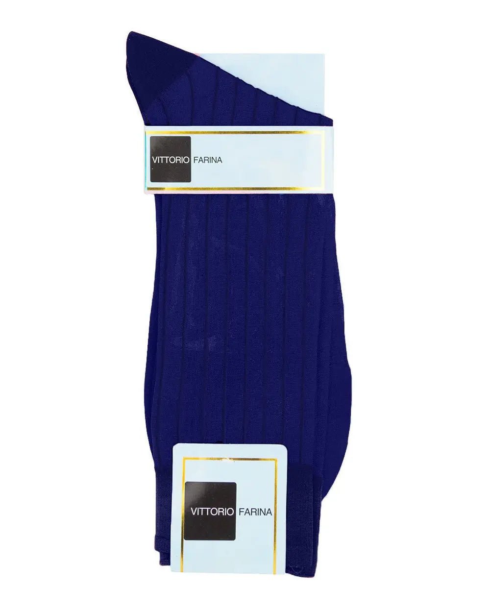 Vittorio Farina Men's Ribbed Shear Nylon Anklet Dress Socks - Suits You Sir - Royal Blue - 12