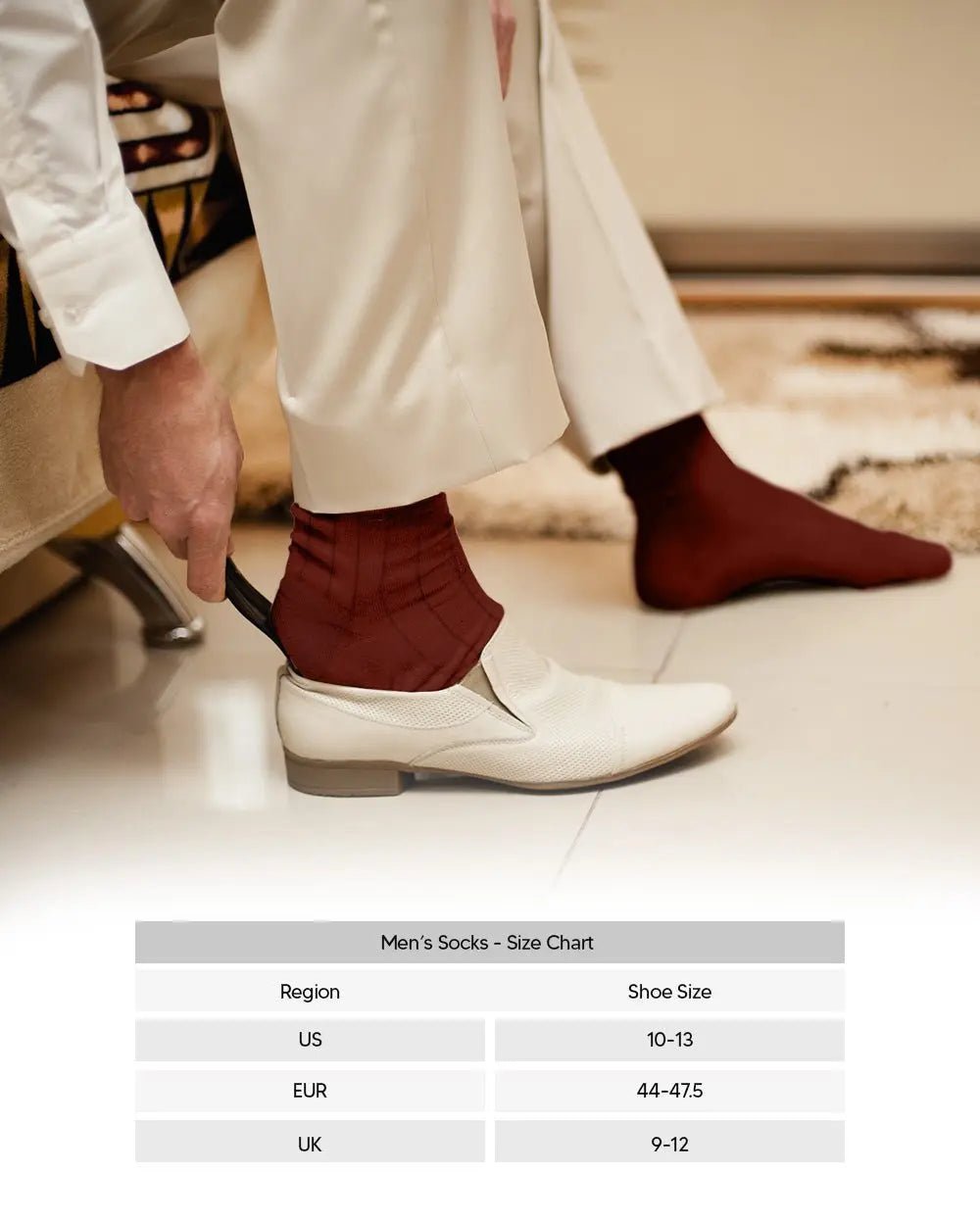Vittorio Farina Men's Ribbed Shear Nylon Anklet Dress Socks - Suits You Sir - Rust Red - 12