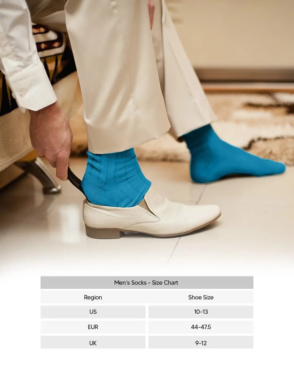 Vittorio Farina Men's Ribbed Shear Nylon Anklet Dress Socks - Suits You Sir - Turquoise - 12