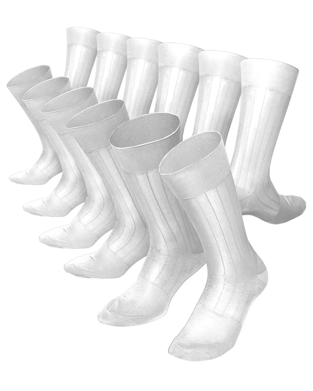 Vittorio Farina Men's Ribbed Shear Nylon Anklet Dress Socks - Suits You Sir - White - 12