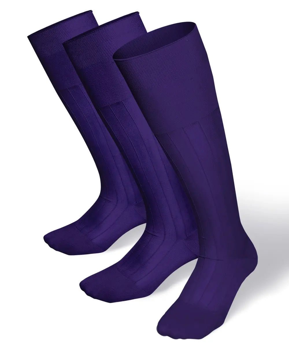 Vittorio Farina Men's Ribbed Shear Nylon Over The Calf Dress Socks - Suits You Sir - Purple - 3