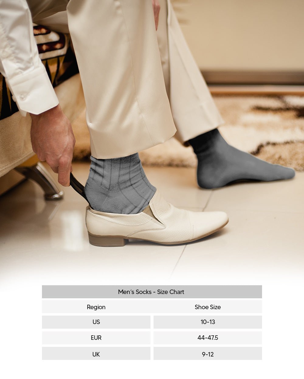 Vittorio Farina Men's Ribbed Shear Nylon Over The Calf Dress Socks - Suits You Sir - Silver - 12