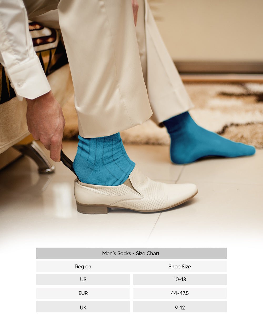 Vittorio Farina Men's Ribbed Shear Nylon Over The Calf Dress Socks - Suits You Sir - Sky Blue - 12
