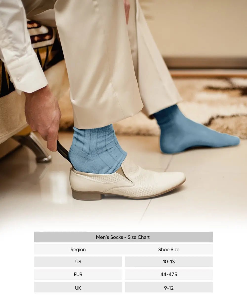 Vittorio Farina Men's Ribbed Shear Nylon Over The Calf Dress Socks - Suits You Sir - Sky Blue - 3