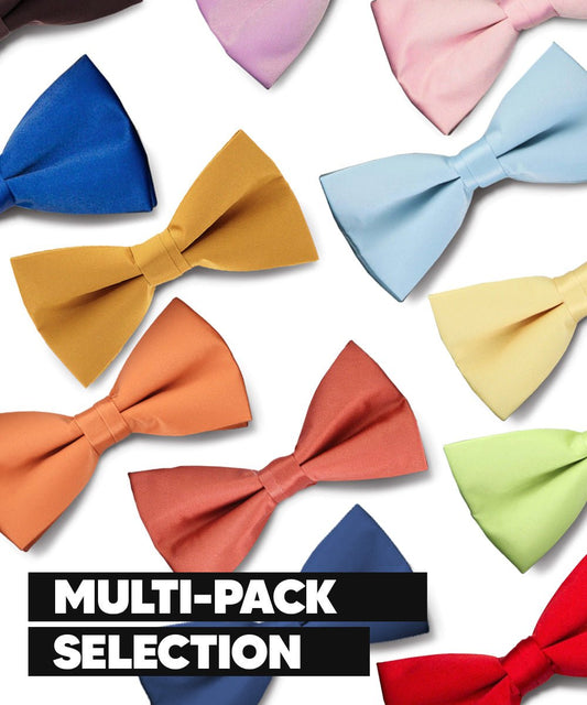 Vittorio Farina Men's Satin Bow Tie in Gift Box (Multipack) - Suits You Sir - Black -