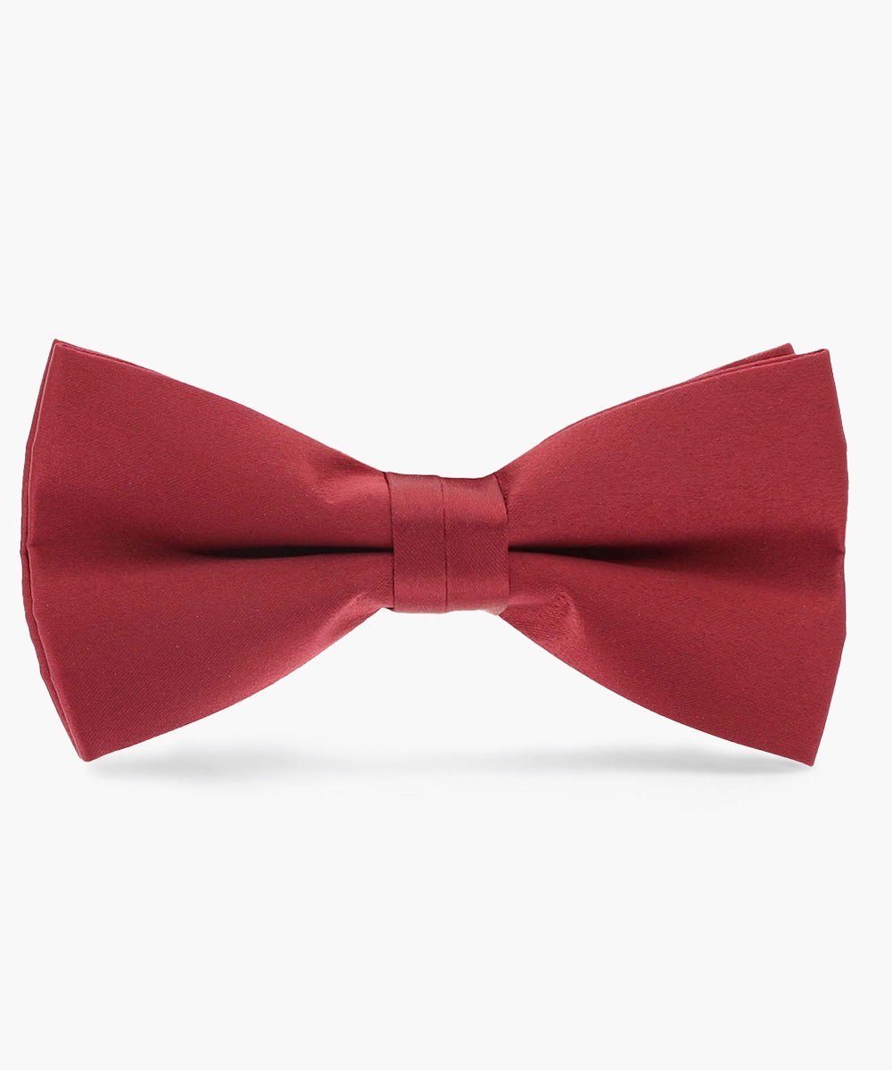 Vittorio Farina Men's Satin Bow Tie in Gift Box - Suits You Sir - Burgundy -