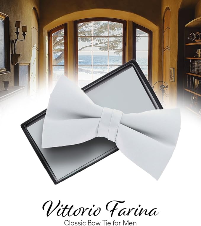 Vittorio Farina Men's Satin Bow Tie in Gift Box - Suits You Sir - Burnt Orange -