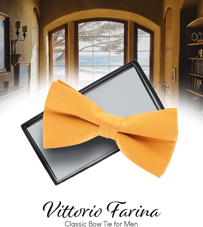 Vittorio Farina Men's Satin Bow Tie in Gift Box - Suits You Sir - Hot Pink -
