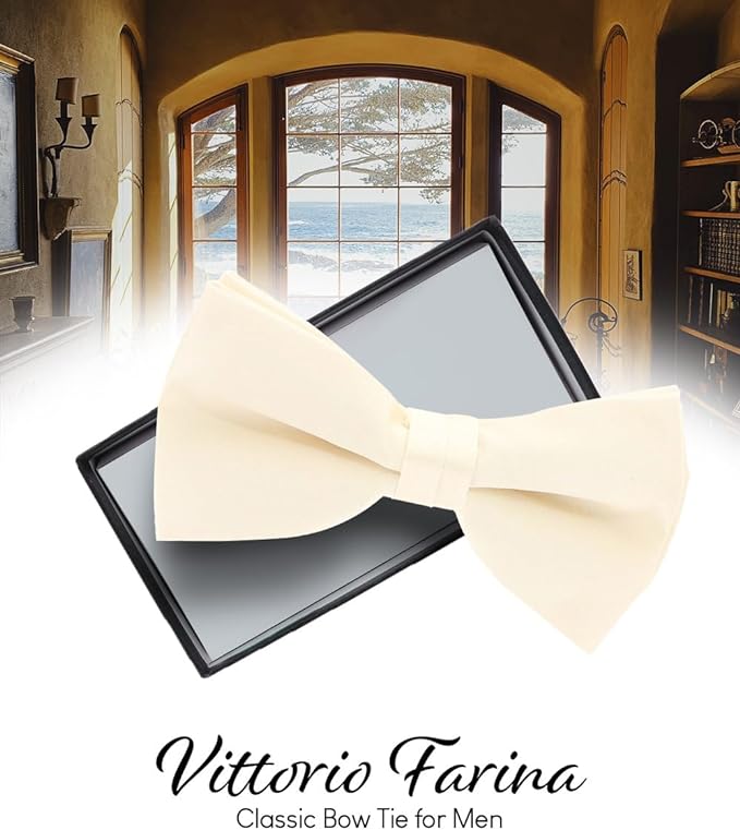 Vittorio Farina Men's Satin Bow Tie in Gift Box - Suits You Sir - Lavender -