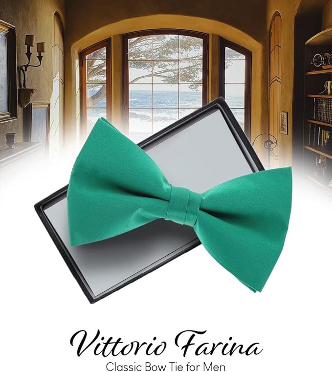 Vittorio Farina Men's Satin Bow Tie in Gift Box - Suits You Sir - Lemon -