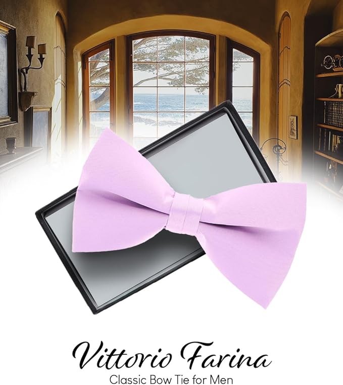 Vittorio Farina Men's Satin Bow Tie in Gift Box - Suits You Sir - Lime Green -