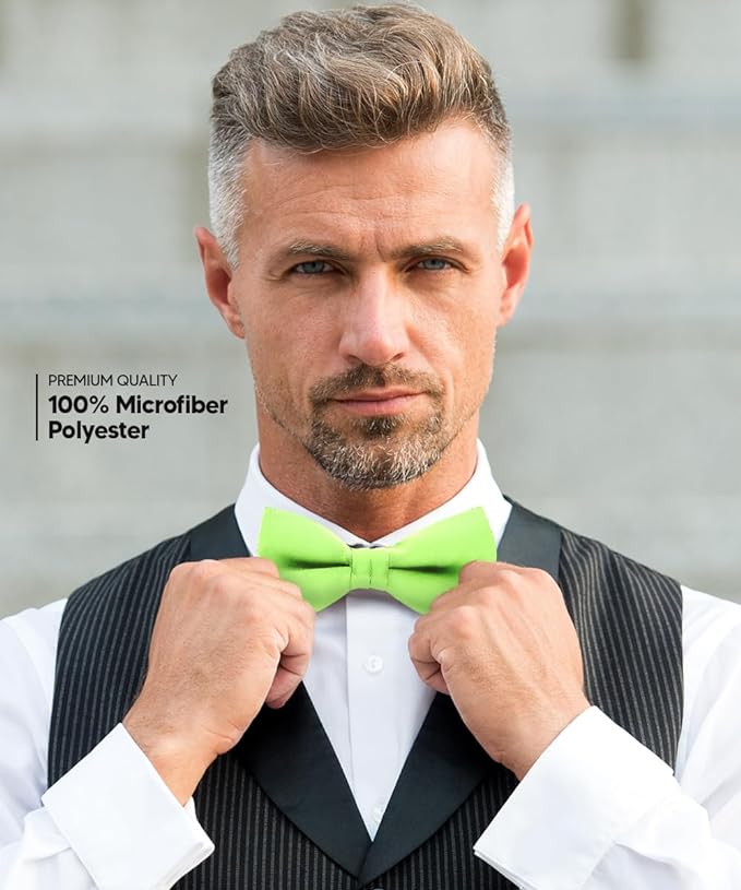 Vittorio Farina Men's Satin Bow Tie in Gift Box - Suits You Sir - Mint Green -
