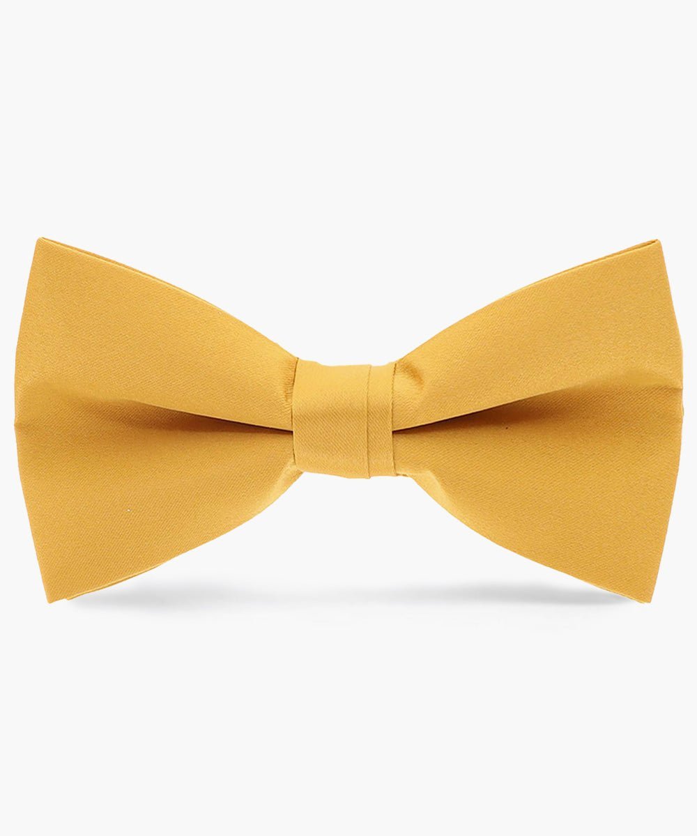 Vittorio Farina Men's Satin Bow Tie in Gift Box - Suits You Sir - Mustard Yellow -