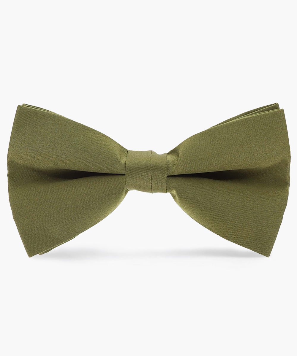 Vittorio Farina Men's Satin Bow Tie in Gift Box - Suits You Sir - Olive Green -