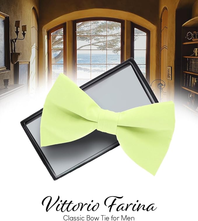 Vittorio Farina Men's Satin Bow Tie in Gift Box - Suits You Sir - Orange -