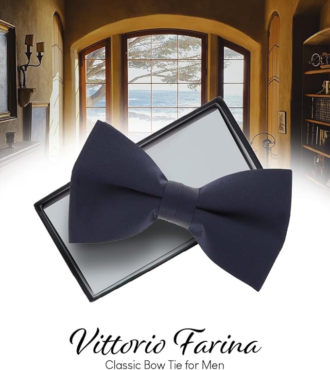 Vittorio Farina Men's Satin Bow Tie in Gift Box - Suits You Sir - Pink -