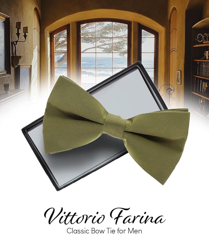 Vittorio Farina Men's Satin Bow Tie in Gift Box - Suits You Sir - Purple -