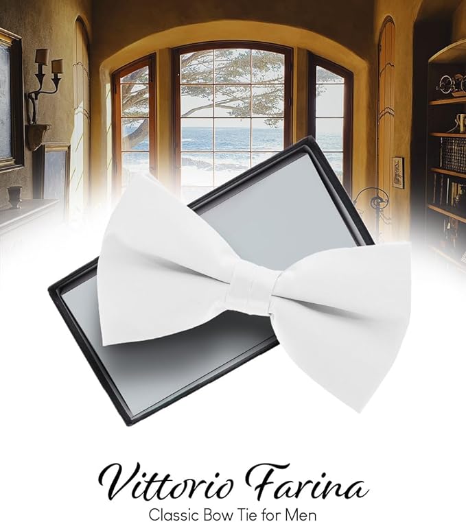 Vittorio Farina Men's Satin Bow Tie in Gift Box - Suits You Sir - Rose Gold -