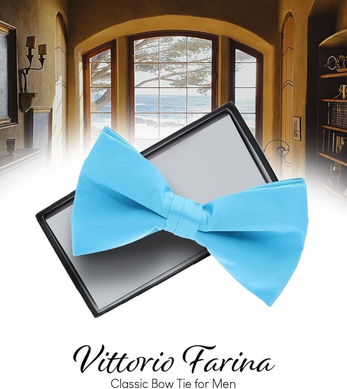 Vittorio Farina Men's Satin Bow Tie in Gift Box - Suits You Sir - Rose Gold -