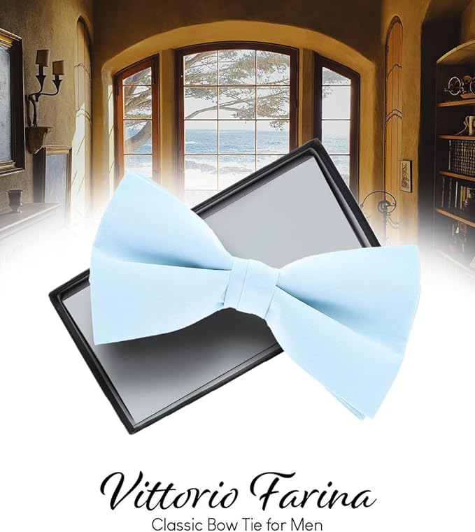 Vittorio Farina Men's Satin Bow Tie in Gift Box - Suits You Sir - Rose Gold -