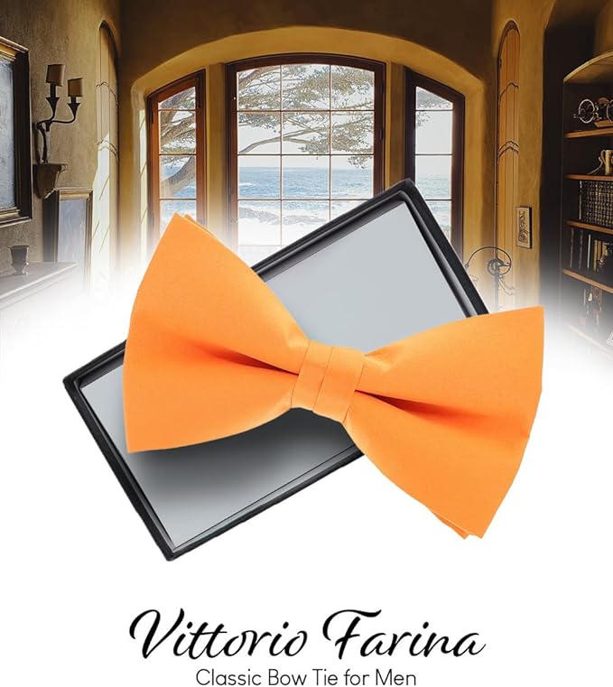 Vittorio Farina Men's Satin Bow Tie in Gift Box - Suits You Sir - Royal Blue -