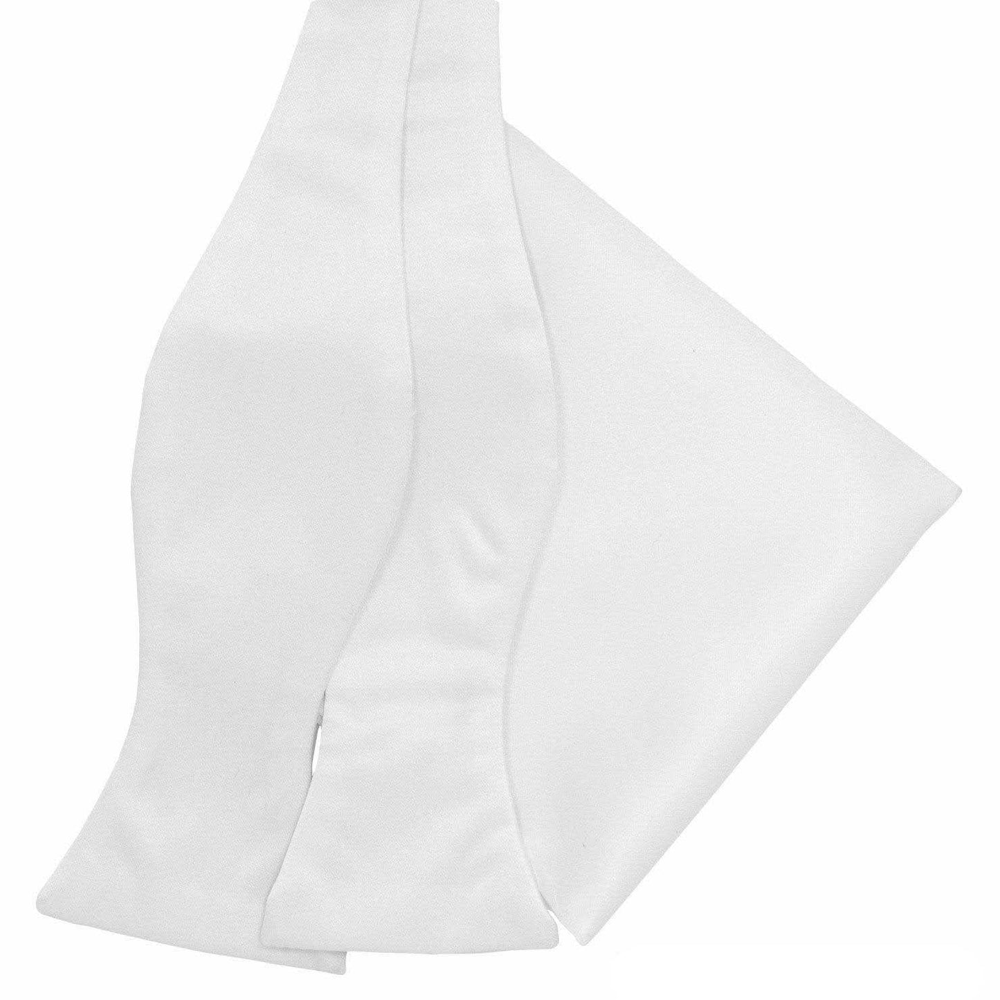 Vittorio Farina Men's Satin Self Tie Bow Tie & Pocket Square in Gift Box - Suits You Sir - White -