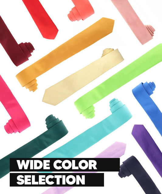 Vittorio Farina Men's Satin Skinny Necktie - Suits You Sir - Aqua -