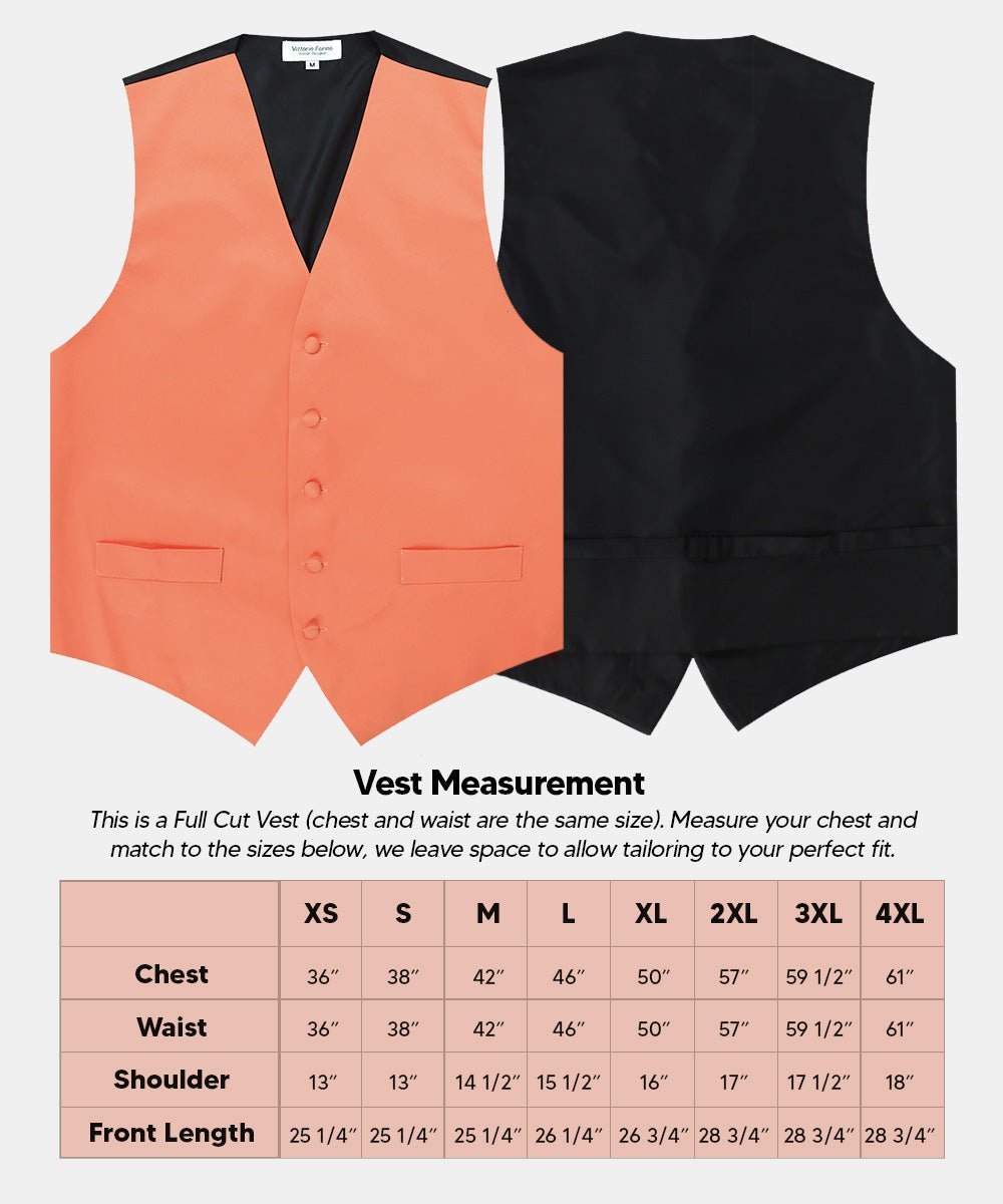 Vittorio Farina Men's Satin Vest, Necktie, Bow Tie and Pocket Square Set (Black Back) - Suits You Sir - Rose Gold - XS