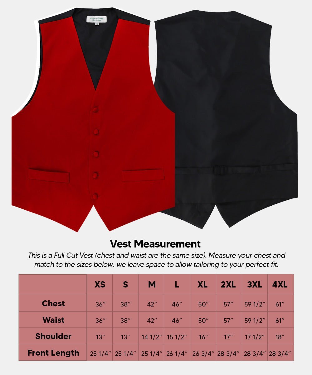 Vittorio Farina Men's Satin Vest, Necktie, Bow Tie and Pocket Square Set (Black Back) - Suits You Sir - Wine - XS
