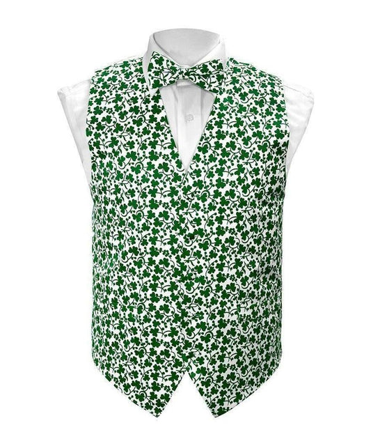 Vittorio Farina Men's Shamrock Vest, Necktie, Bow Tie and Pocket Square Set - Suits You Sir - Shamrock - S