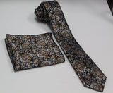 Vittorio Farina Men's Skinny Design Satin Necktie and Pocket Square - Suits You Sir - SD - 0001 -