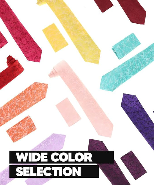 Vittorio Farina Men's Woven Paisley Necktie & Pocket Square - Suits You Sir - Aqua -