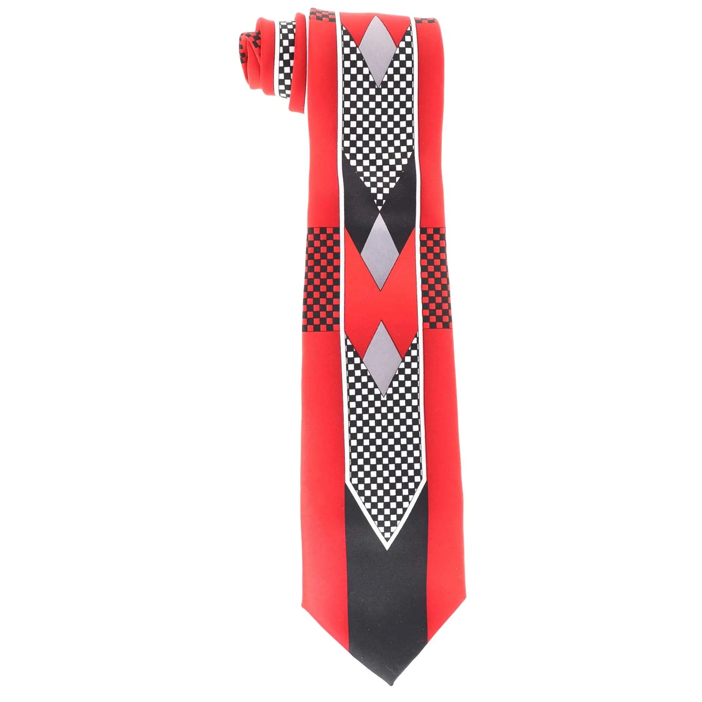 Vittorio Farina Tuxedo Design Satin Necktie & Pocket Square - Suits You Sir - Red -