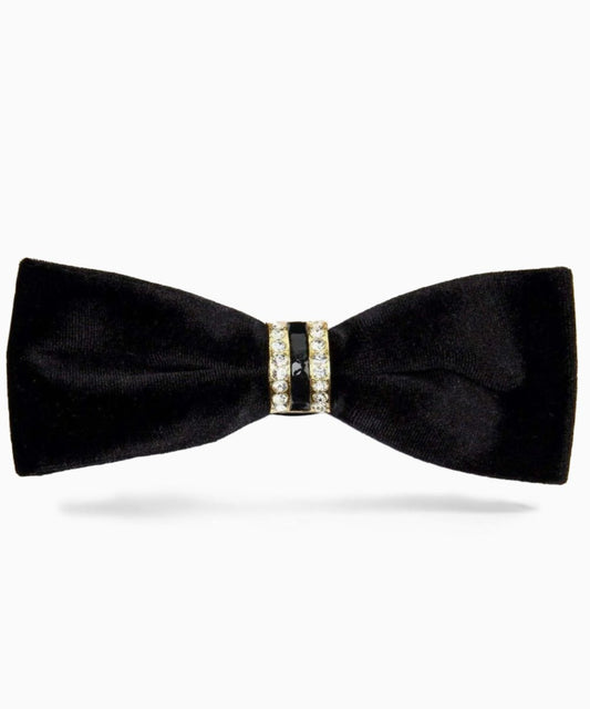 Vittorio Farina Velvet Bow Tie in Gift Box - Suits You Sir - Black -