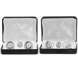Vittorio Vico Bling Initial Cufflinks & Tie Tack Set in Gift Box - Suits You Sir - Gold - A