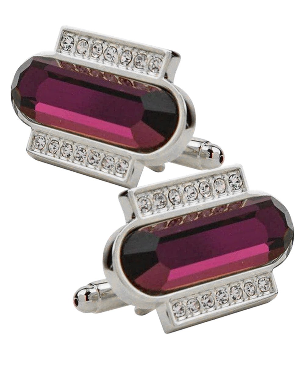 Vittorio Vico Capsule Colorstone Cufflinks: CL17XX Series - Suits You Sir - Purple and Silver -