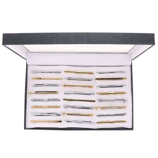 Vittorio Vico Collar Bars in Presentation Box: 24 Pack - Suits You Sir - Gold - Plain